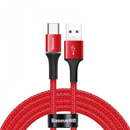 Kabel USB-C BASEUS z podświetleniem LED Halo do Huawei SuperCharge, 5A, 2m, 40W, czerwony Baseus
