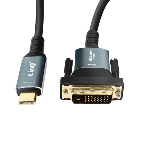 Kabel USB-C do DVI High Definition 1080p, dlugosc 1,8 m - LinQ LinQ