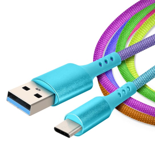 Kabel USB-C do ładowania i synchronizacji Stylowy wygląd Wytrzymały — wielokolorowy Avizar