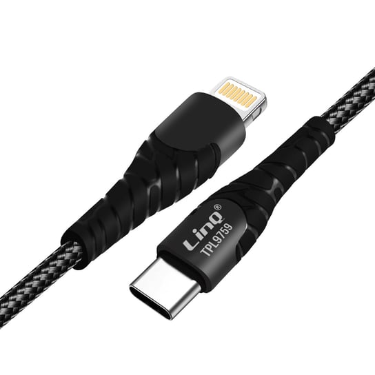 Kabel USB-C do Lightning Power Delivery 3.0 5A/20W Długość 1,2m LinQ - czarny LinQ