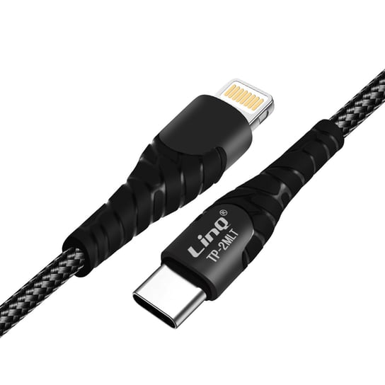 Kabel USB-C do Lightning Power Delivery 3.0 5A/20W Długość 2m LinQ - czarny LinQ