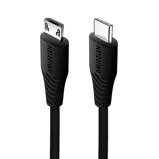 Kabel USB-C do Micro-USB Fast Charge 3A Synchronizacja 0.4m Swissten Czarny SWISSTEN