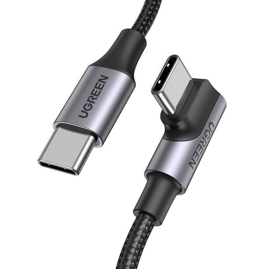 Kabel USB-C do USB-C, kątowy UGREEN US334 5A, PD 100W, 1m (czarny) uGreen