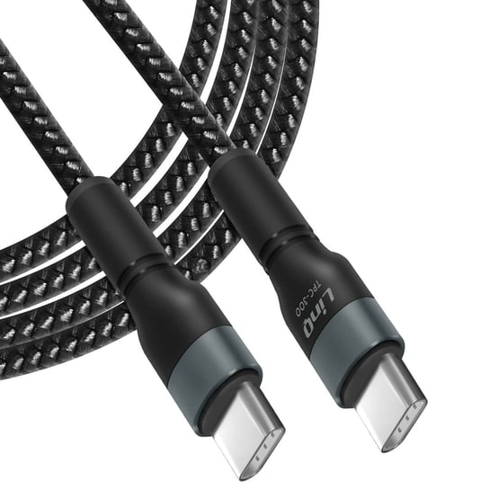Kabel USB-C do USB-C Zasilanie 60 W Szybkie ładowanie Długość 3 m LinQ Czarny LinQ