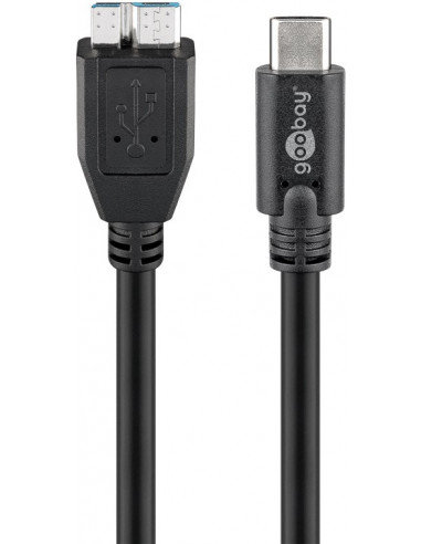 Kabel USB-C™ na Micro-B 3.0, czarny - Długość kabla 0.6 m Goobay