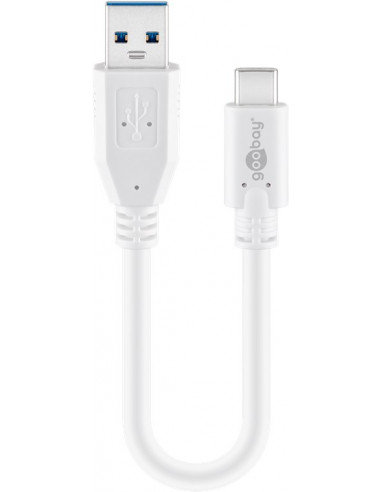 Kabel USB-C™ na USB-A 3.0, biały - Długość kabla 0.2 m Goobay