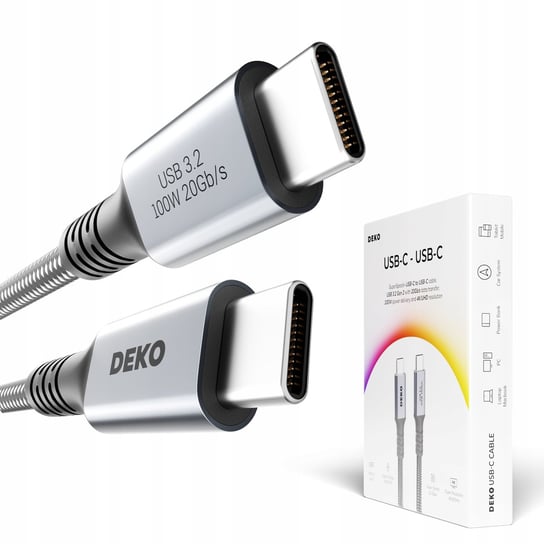 Kabel Usb C Szybkie Ładowanie 100W Usb Typ C 3.2 Do Apple Thunderbolt 2M DEKO Electronics