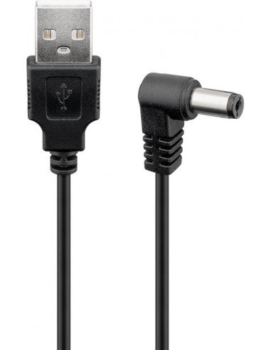 Kabel USB–DC 5,5 x 2,1 mm - Długość kabla 0.5 m Goobay