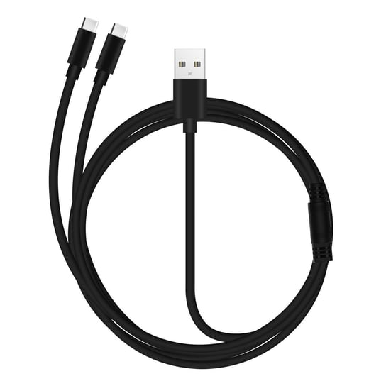 Kabel USB do 2x USB-C 2A Szybkie i bezpieczne ładowanie Solidny Gruby 3m Czarny Avizar