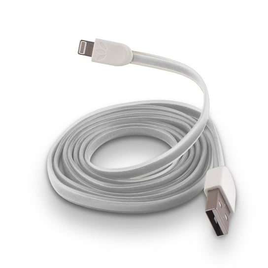 Kabel USB do Apple iPhone 5/6 FOREVER silikonowy, płaski, biały Forever