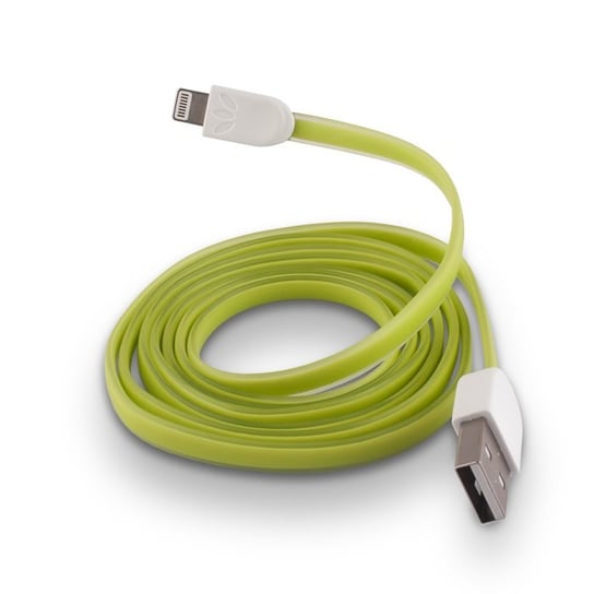 Kabel USB do Apple iPhone 5/6 FOREVER silikonowy, płaski, zielony Forever