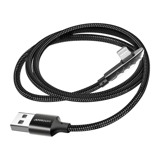 Kabel USB do Lightning Dziany 90° Gaming 3A Pleciony Nylon 1,2 m Joyroom Czarny JoyRoom