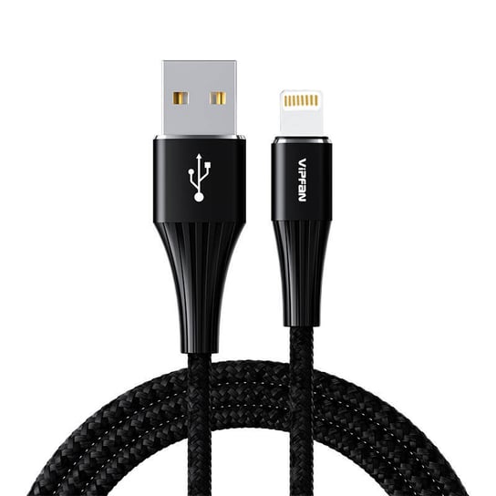 Kabel USB do Lightning Vipfan A01, 3A, 1.2m, z oplotem (czarny). Inna marka