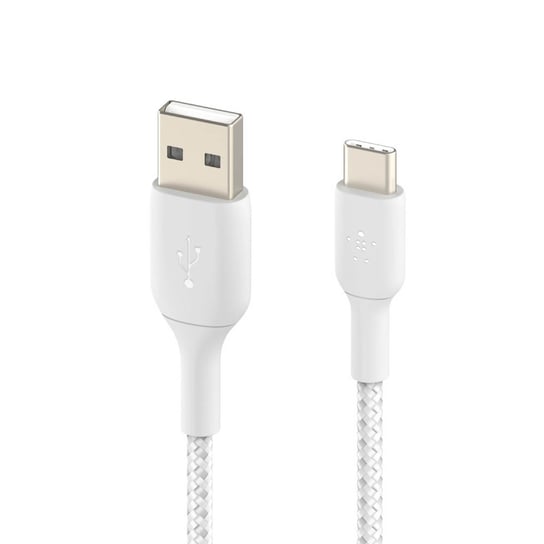 Kabel USB do USB-C 18 W Pleciony nylon 1 m Ładowanie i synchronizacja Biały Belkin