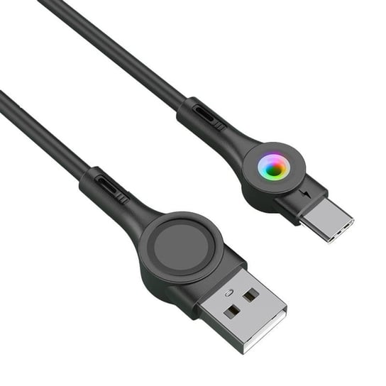 Kabel USB do USB-C Foneng X59, LED, 3A, 1m (czarny) Inna marka