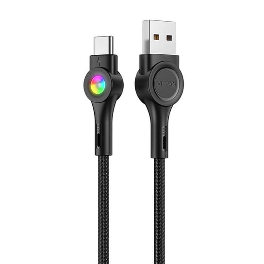 Kabel USB do USB-C Vipfan Colorful X08, 3A, 1.2m (czarny) Inna marka