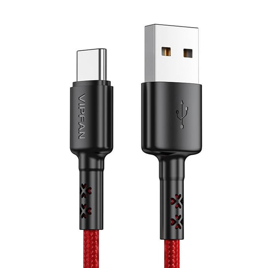 Kabel USB do USB-C Vipfan X02, 3A, 1.2m (czerwony) Inna marka