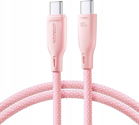 Kabel USB Joyroom USB-C / USB-C SA34-CC3 60W szybki transfer 1m Różowy JoyRoom