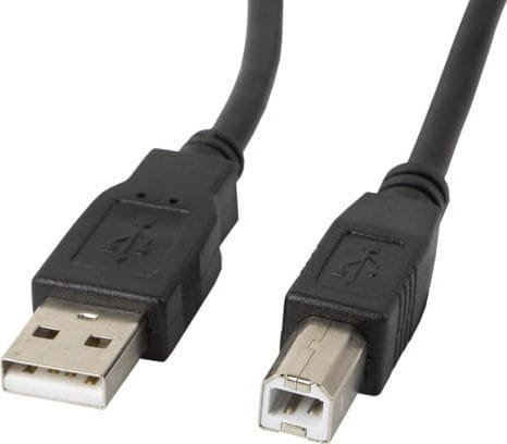 Kabel USB Lanberg USB-A - USB-B 1 m Czarny (CA-USBA-10CC-0010-BK) Lanberg