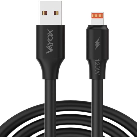 Kabel USB - lightning 120W 3A 1m fast line czarny VA0120 Vayox VAYOX