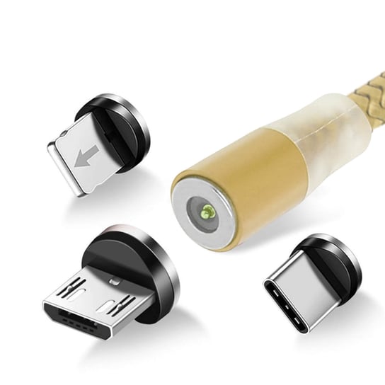 Kabel USB-Lightning, 2,4 A USB-C i Micro-USB do ładowania i synchronizacji, 1,2 m — złoty Avizar