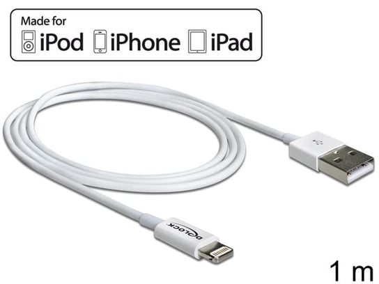 Kabel USB-Lightning iPhone, iPad, iPod DELOCK, 1 m Delock