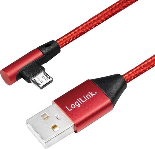 Kabel USB LogiLink USB-A - microUSB 0.3 m Czerwony (CU0149) LogiLink