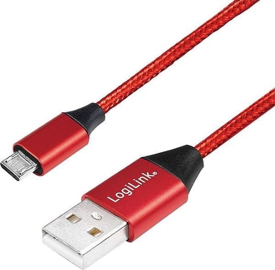 Kabel USB LogiLink USB-A - microUSB 0.3 m Czerwony (CU0151) LogiLink