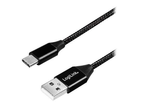 Kabel USB LogiLink USB-A - USB-C 0.3 m Czarny (CU0139) LogiLink