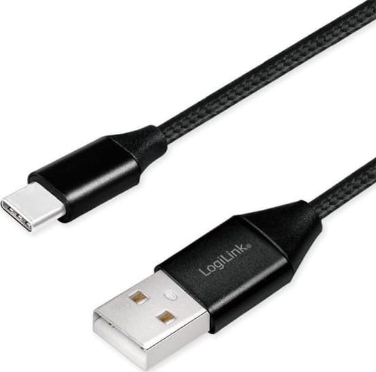 Kabel USB LogiLink USB-A - USB-C 1 m Czarny (CU0140) LogiLink