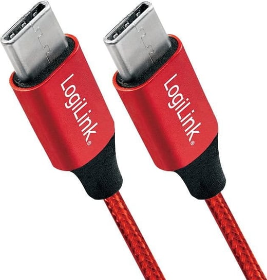 Kabel USB LogiLink USB-C - USB-C 0.3 m Czerwony (CU0155) LogiLink