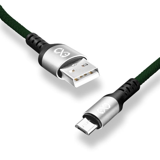 Kabel USB - micro USB eXc BRAID 1.2m, ciemny zielony EXC