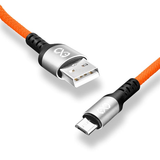 Kabel USB - micro USB eXc BRAID 1.2m, pomarańczowy EXC