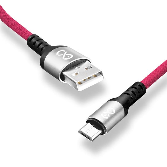 Kabel USB - micro USB eXc BRAID 1.2m, różowy EXC