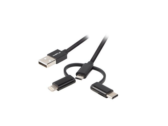 Kabel USB - micro USB/Lightning/USB-C LANBERG, 1.8 m Lanberg