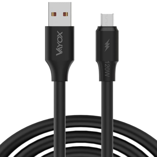 Kabel USB - microUSB 120W 3A 1m fast line czarny VA0107 Vayox VAYOX