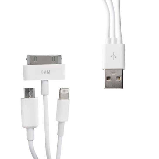 Kabel USB-microUSB/30-pin/Lightning iPhone 4/5 WHITENERGY, 0.2 m Whitenergy