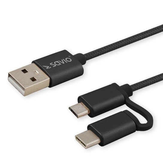 Kabel USB - microUSB/ USB-C SAVIO CL-128, 1 m SAVIO