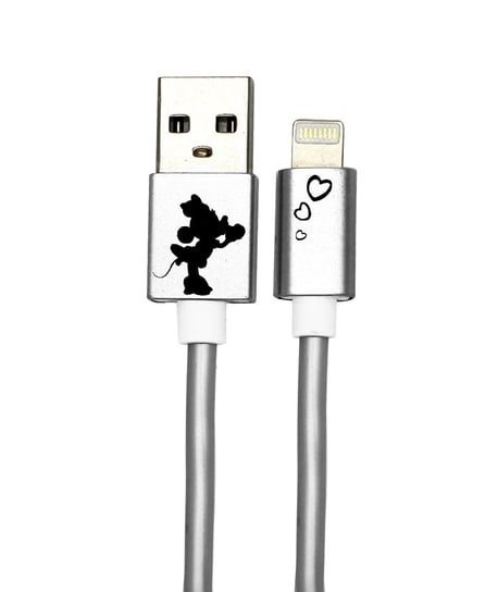 Kabel USB Minnie SERDUSZKA IP Disney Srebrny Disney
