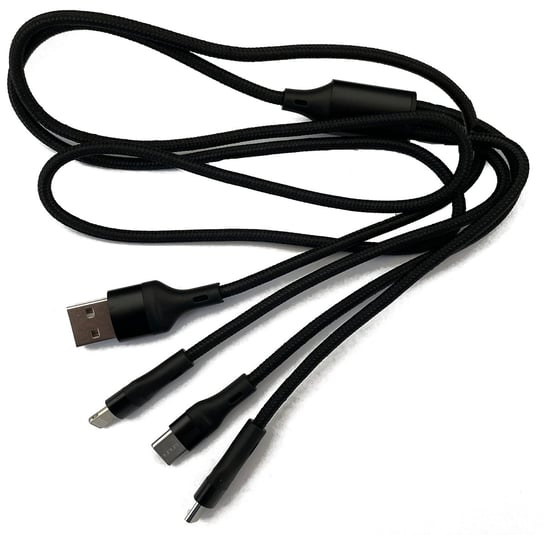 Kabel USB  mocny przewód do ładowania 3A 3w1 usb-c lightning micro USB Inna marka