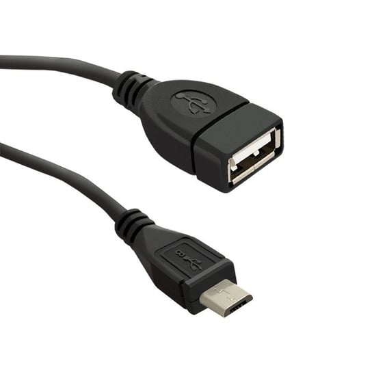 Kabel USB OTG 2.0 A żeński Micro USB B męski 0.2m Qoltec