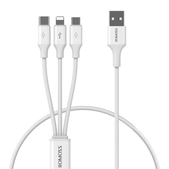 Kabel USB Romoss CB251V 3w1 USB-C / Lightning / Micro 3.5A 1.2m (biały) Inna marka