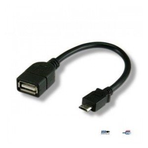 Kabel USB Techly USB 2.0 OTG A-MicroB M/Ż 0.2m Czarny Techly