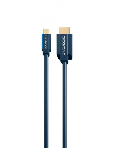 Kabel USB Typ C do HDMI M/M 4K złoty HQ 1m Clicktronic