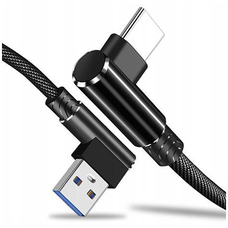 Kabel USB Typ-C Fast Charge QC Angle 90° - Czarny EtuiStudio