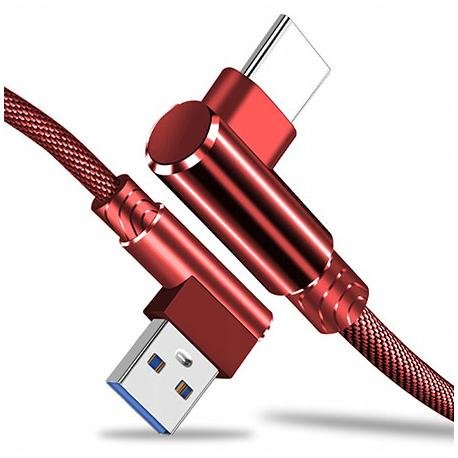 Kabel USB Typ-C Fast Charge QC Angle 90° - Czerwony EtuiStudio