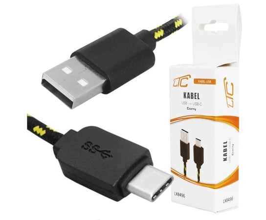 Kabel USB-Type-C 1m czarny LX8496 LTC