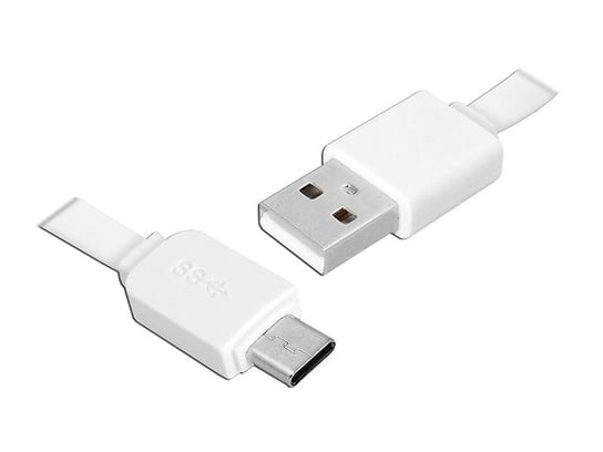 Kabel USB - Type-C  LX8480 1m, płaski, biały. LTC