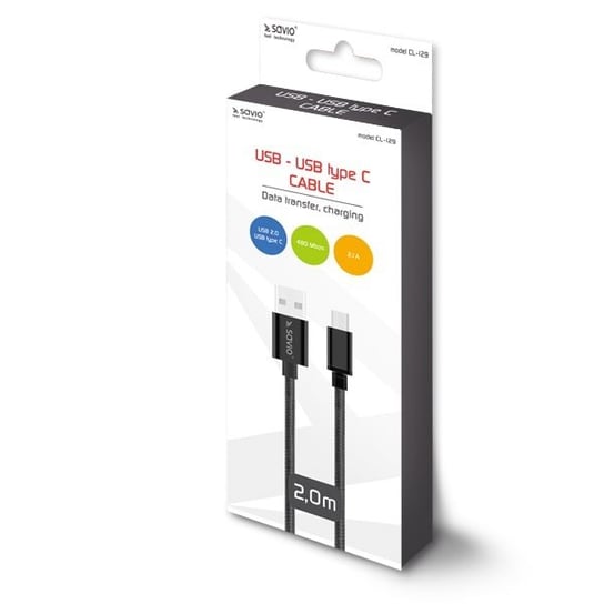 Kabel USB/USB-C ELMAK Savio CL-129, 2 m Elmak