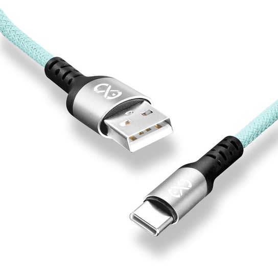 Kabel USB - USB-C eXc BRAID 1.2m, jasny niebieski EXC